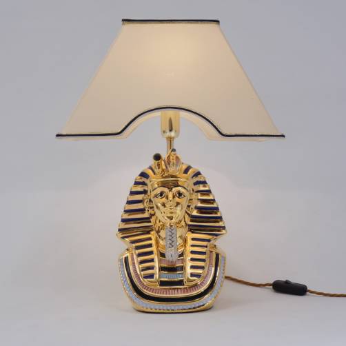 Tutankhamun lamp Vittorio Sabadin Capodimonte Porcelain, 1980`s ca, Italy